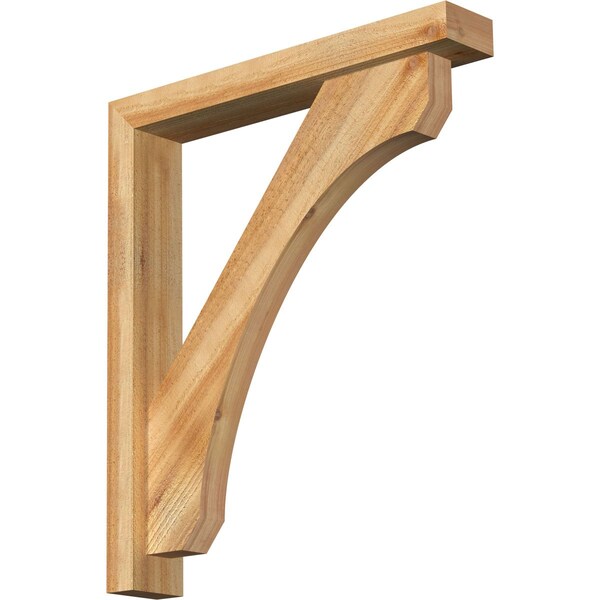 Ekena Millwork Legacy Block Rough Sawn Bracket w/ Offset Brace, Western Red Cedar, 4"W x 24"D x 28"H BKT0402X24X28LEC05RWR - main